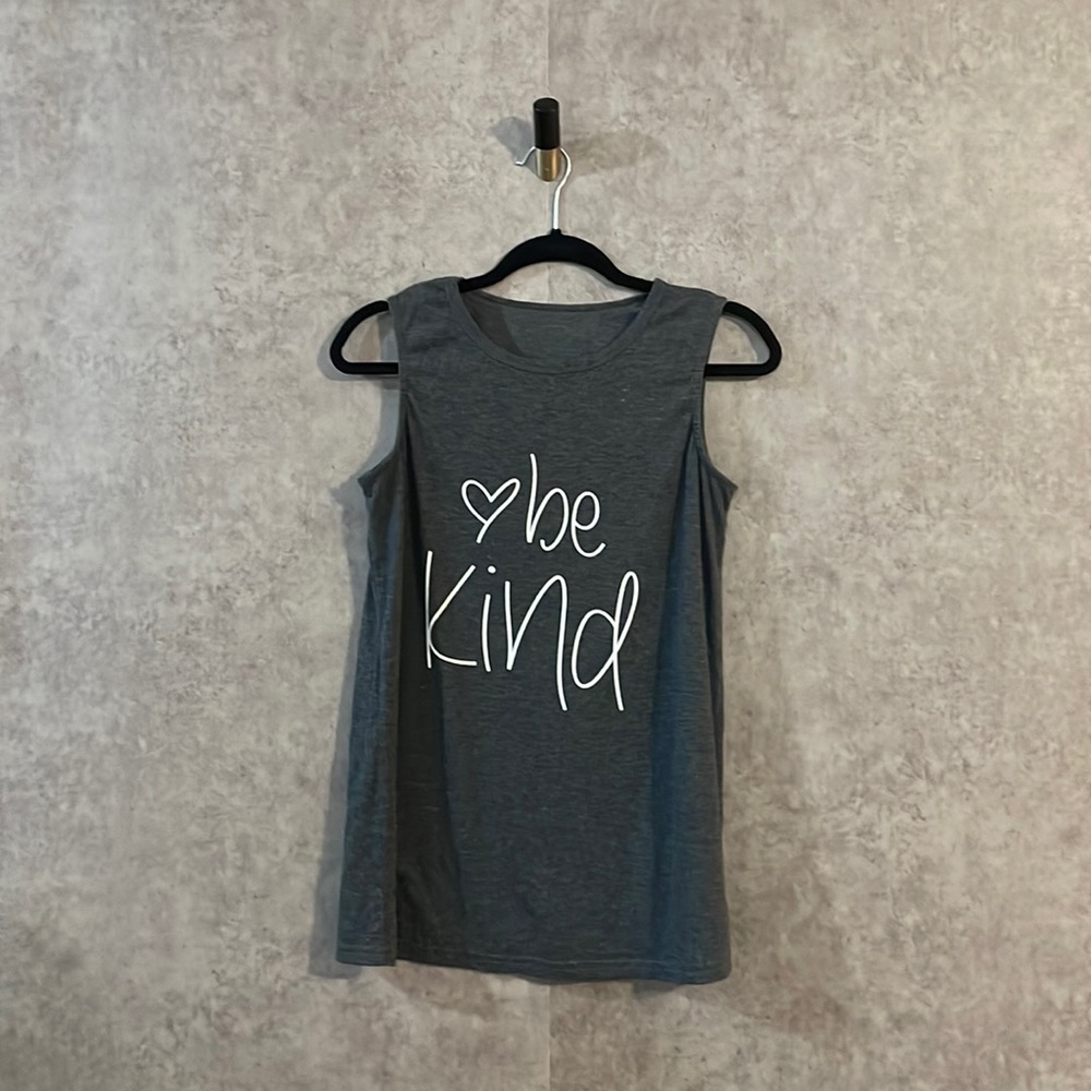 Be Kind Dark Gray Tank Top